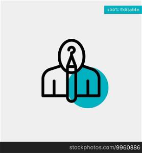 Anonymous, Artist, Author, Authorship, Creative turquoise highlight circle point Vector icon