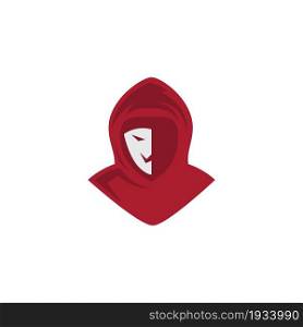 Anonymous hacker logo illustration vector flat design