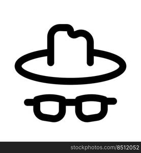 Anonymous user with hat and glasses layout