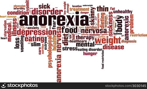 Anorexia word cloud concept. Vector illustration