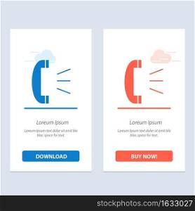 Answer, Call, Client Support, Customer Support  Blue and Red Download and Buy Now web Widget Card Template