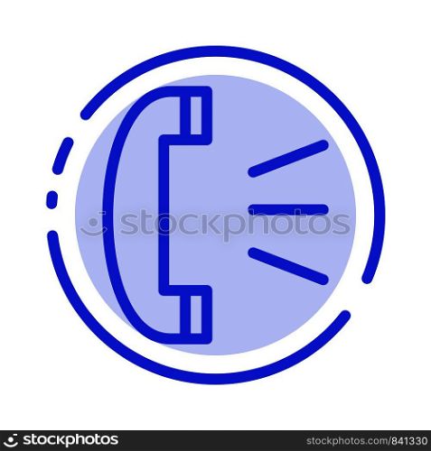 Answer, Call, Client Support, Customer Support Blue Dotted Line Line Icon