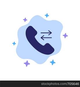 Answer, Call, Contact us Blue Icon on Abstract Cloud Background