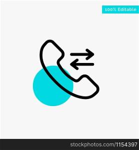 Answer, Call, Contact us turquoise highlight circle point Vector icon