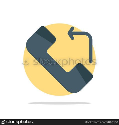 Answer, Call, Incoming Abstract Circle Background Flat color Icon
