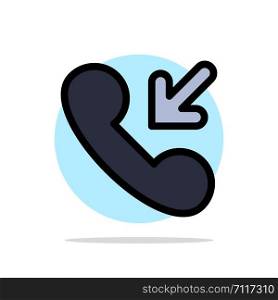 Answer, Call, Incoming Abstract Circle Background Flat color Icon