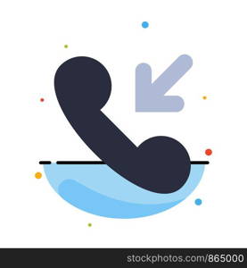 Answer, Call, Incoming Abstract Flat Color Icon Template