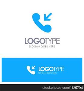 Answer, Call, Incoming Blue Solid Logo with place for tagline