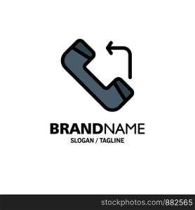 Answer, Call, Incoming Business Logo Template. Flat Color