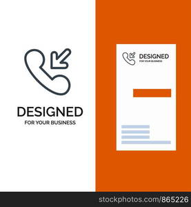 Answer, Call, Incoming Grey Logo Design and Business Card Template