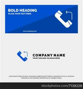 Answer, Call, Incoming SOlid Icon Website Banner and Business Logo Template