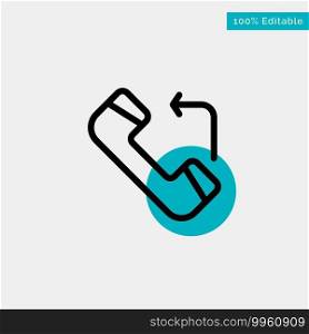 Answer, Call, Incoming turquoise highlight circle point Vector icon