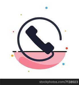 Answer, Call, Phone Abstract Flat Color Icon Template