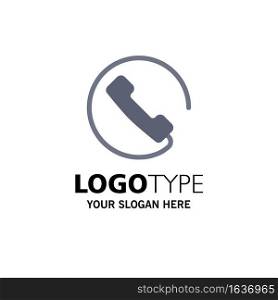 Answer, Call, Phone Business Logo Template. Flat Color
