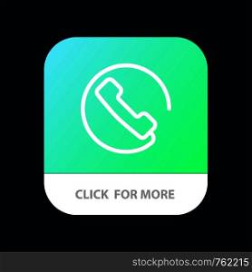 Answer, Call, Phone Mobile App Button. Android and IOS Line Version