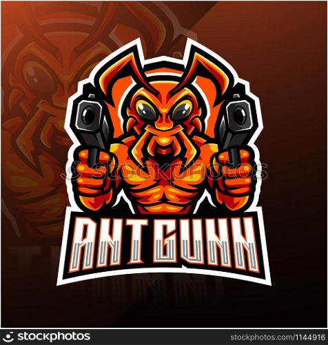 Ant gunner esport mascot logo