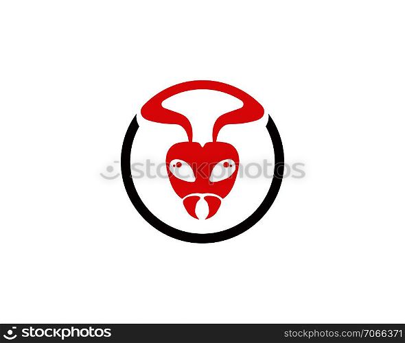 Ant head Logo template vector illustration design