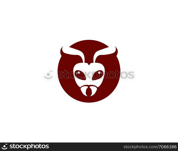 Ant head Logo template vector illustration design