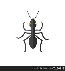 Ant Icon Vector. Ant icon flat design. Ant isolated on white background. Vector illustration