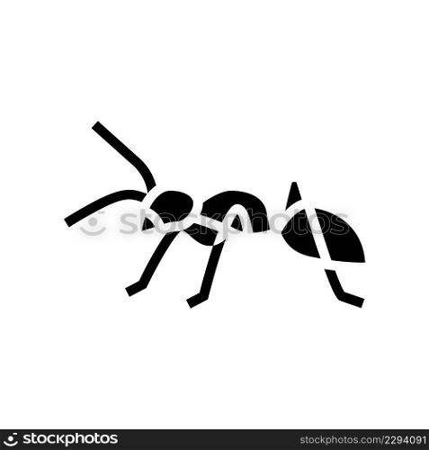 ant insect glyph icon vector. ant insect sign. isolated contour symbol black illustration. ant insect glyph icon vector illustration
