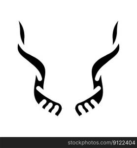 antelope horn animal glyph icon vector. antelope horn animal sign. isolated symbol illustration. antelope horn animal glyph icon vector illustration