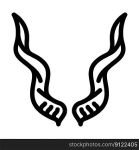 antelope horn animal li≠icon vector. antelope horn animal sign. isolated contour symbol black illustration. antelope horn animal li≠icon vector illustration