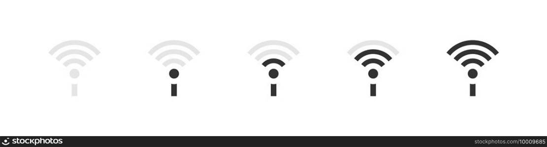 Antena WiFi sign set. Wifi icons concept. Wireless internet sign flat style. Simple Icons. Vector illustration