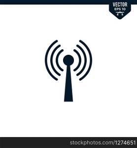 Antenna icon collection in glyph style, solid color vector