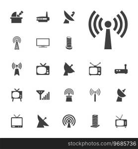 Antenna icons Royalty Free Vector Image