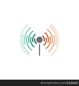 antenna wave signal logo vector icon 