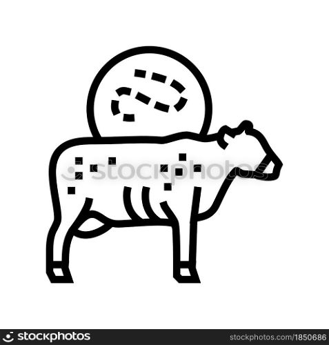 anthrax cow line icon vector. anthrax cow sign. isolated contour symbol black illustration. anthrax cow line icon vector illustration