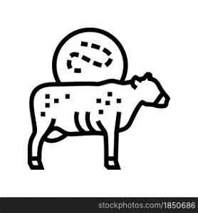 anthrax cow line icon vector. anthrax cow sign. isolated contour symbol black illustration. anthrax cow line icon vector illustration