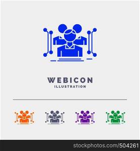 Anthropometry, body, data, human, public 5 Color Glyph Web Icon Template isolated on white. Vector illustration. Vector EPS10 Abstract Template background