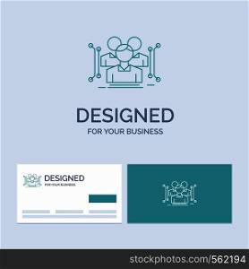 Anthropometry, body, data, human, public Business Logo Line Icon Symbol for your business. Turquoise Business Cards with Brand logo template. Vector EPS10 Abstract Template background