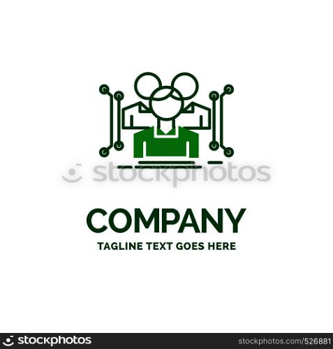 Anthropometry, body, data, human, public Flat Business Logo template. Creative Green Brand Name Design.