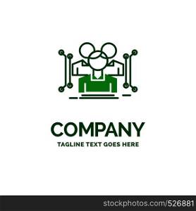 Anthropometry, body, data, human, public Flat Business Logo template. Creative Green Brand Name Design.