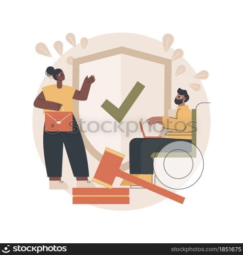 Anti-discrimination law abstract concept vector illustration. Sexism at workplace, gender and racial discrimination, social equality, law violation, company policy, freedom abstract metaphor.. Anti-discrimination law abstract concept vector illustration.