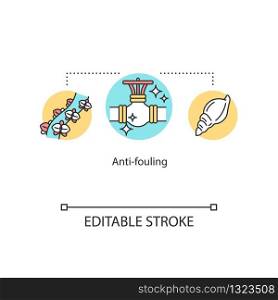 Anti fouling concept icon. Chemical coating to prevent pipe damage. Water vessel pipeline protection idea thin line illustration. Vector isolated outline RGB color drawing. Editable stroke