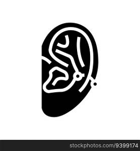 anti helix piercing earring glyph icon vector. anti helix piercing earring sign. isolated symbol illustration. anti helix piercing earring glyph icon vector illustration