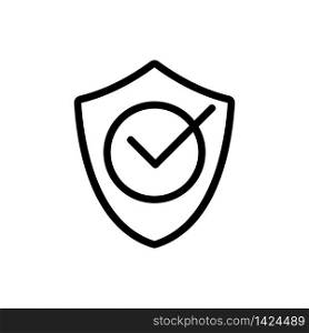 anti-virus protection confirmation icon vector. anti-virus protection confirmation sign. isolated contour symbol illustration. anti-virus protection confirmation icon vector outline illustration