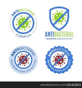 antibacterial coronavirus protection logo icon sign