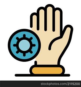 Antibacterial hands icon. Outline antibacterial hands vector icon color flat isolated. Antibacterial hands icon color outline vector