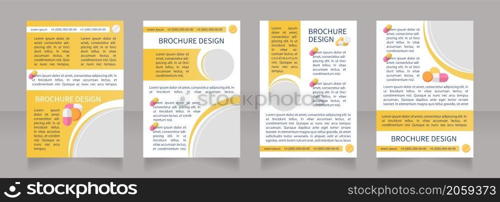 Antibacterial medication promotional blank brochure layout design. Vertical poster template set with empty copy space for text. Premade corporate reports collection. Editable flyer paper pages. Antibacterial medication promotional blank brochure layout design