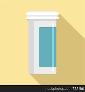 Antibiotic plastic jar icon. Flat illustration of antibiotic plastic jar vector icon for web design. Antibiotic plastic jar icon, flat style