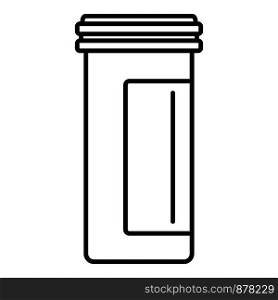 Antibiotic plastic jar icon. Outline antibiotic plastic jar vector icon for web design isolated on white background. Antibiotic plastic jar icon, outline style