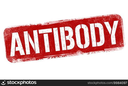 Antibody grunge rubber st&on white background, vector illustration
