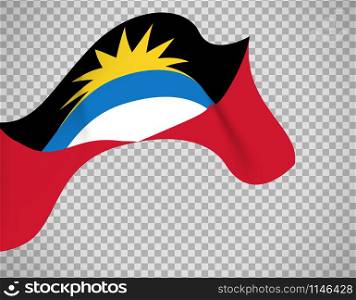 Antigua and Barbuda flag on transparent background. Vector illustration. Antigua and Barbuda flag on transparent