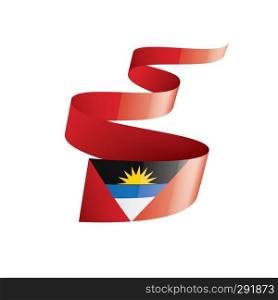 Antigua and Barbuda flag, vector illustration on a white background.. Antigua and Barbuda flag, vector illustration on a white background