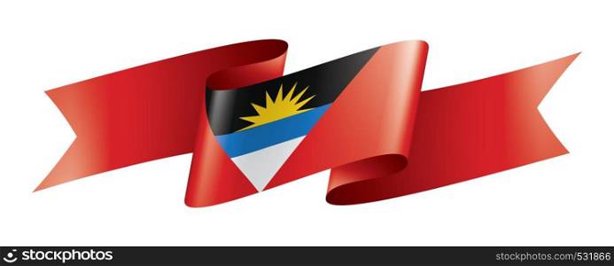 Antigua and Barbuda flag, vector illustration on a white background.. Antigua and Barbuda flag, vector illustration on a white background