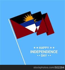 Antigua and Barbuda Independence day typographic design with flag vector